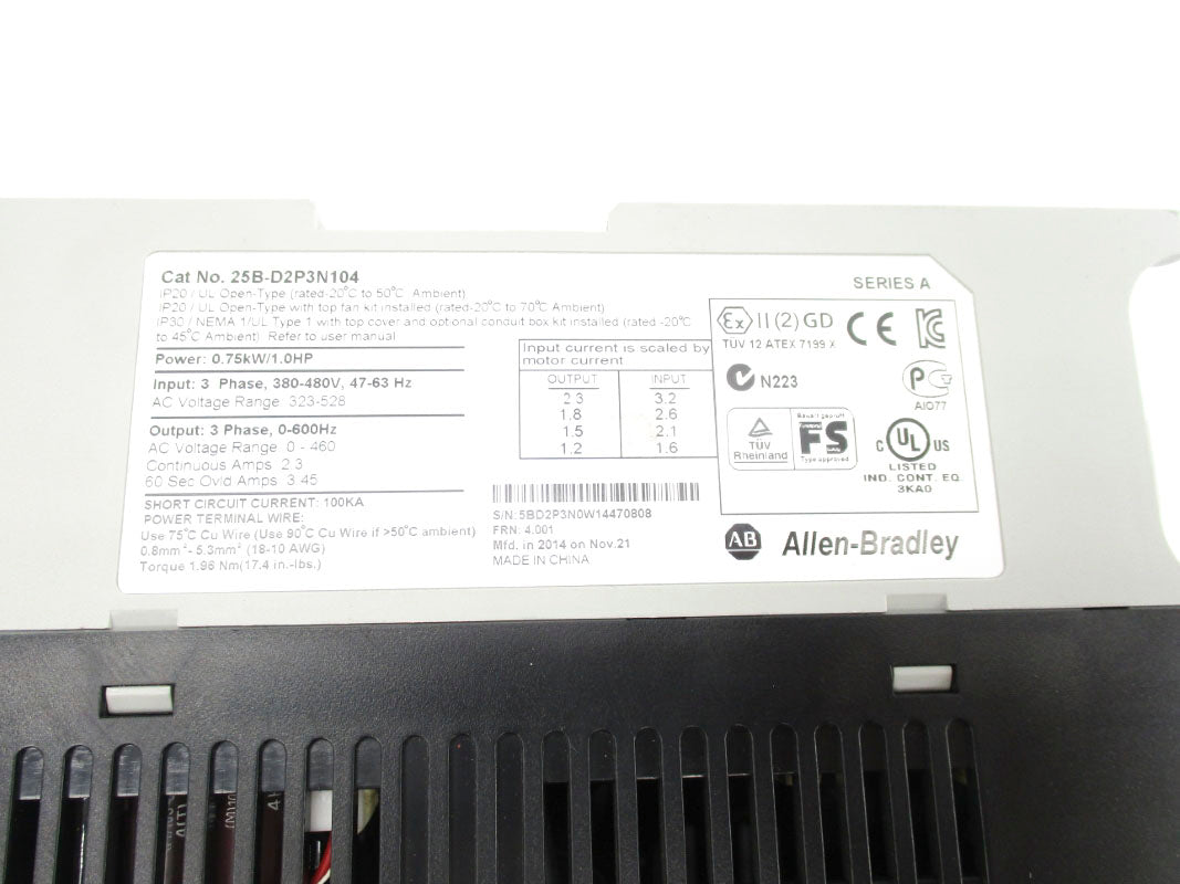 ALLEN BRADLEY 25B-D2P3N104 SER. A F/W 4.001 NSNP