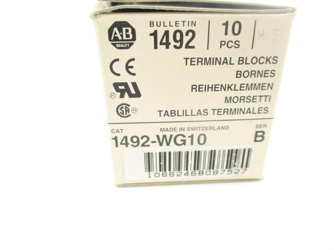 ALLEN BRADLEY 1492-WG10 SER. B (PKG OF 10) (GY/BL) NSMP