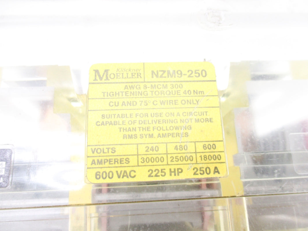 KLOCKNER MOELLER NZM9-250 600VAC 250A UNMP