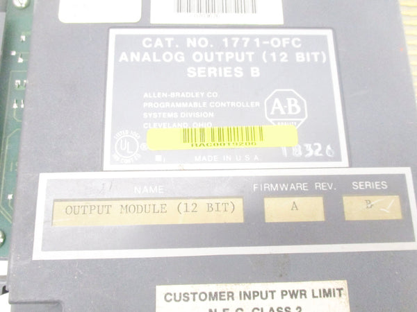 ALLEN BRADLEY 1771-OFC SER. B F/W A UNMP