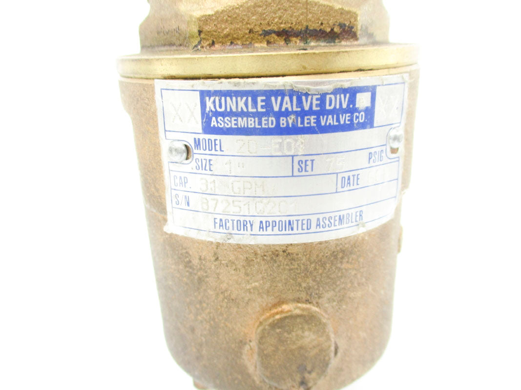KUNKLE VALVE 20-E01 75PSIG UNMP
