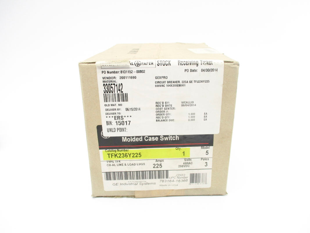 GENERAL ELECTRIC TFK236Y225 225A 600VAC NSFS