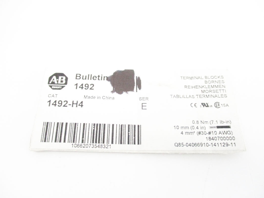 ALLEN BRADLEY 1492-H4 SER. E 500V NSNP