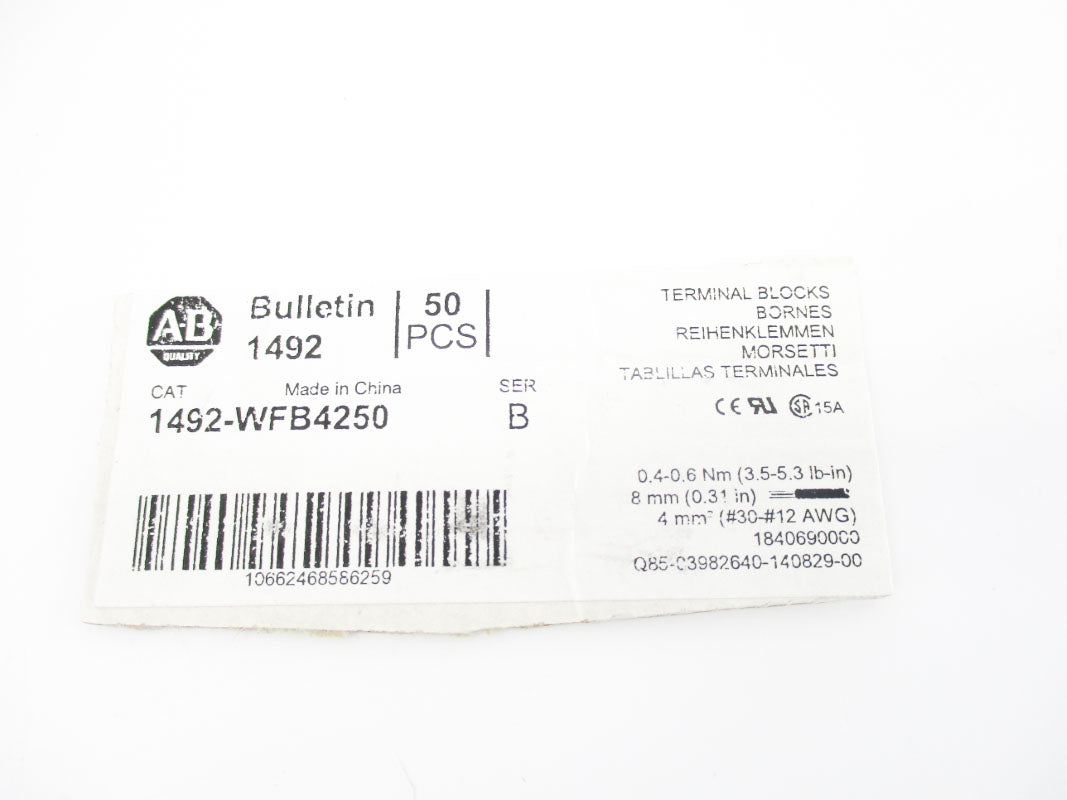 ALLEN BRADLEY 1492-WFB4250 SER. B NSNP