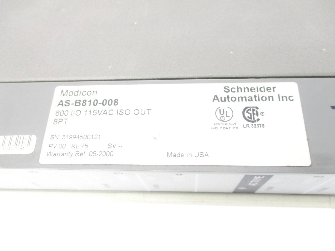 SCHNEIDER AUTOMATION AS-B810-008 115VAC UNMP