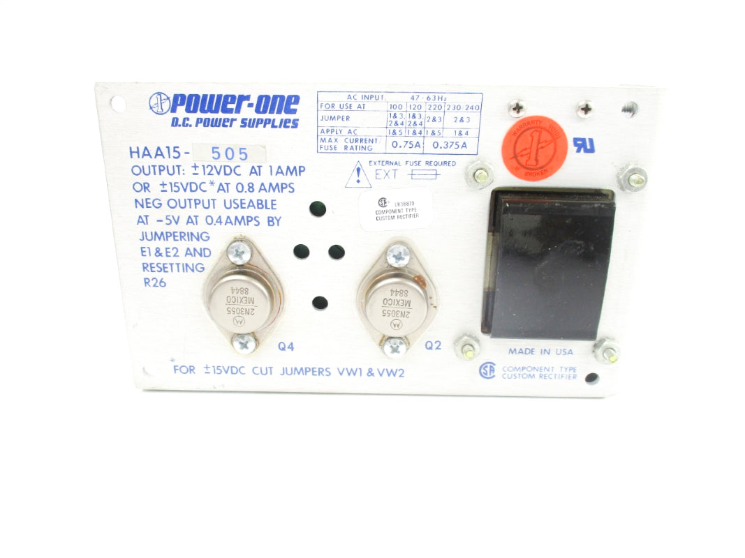 POWER-ONE HAA15-505 230/240VAC 0.375A NSNP