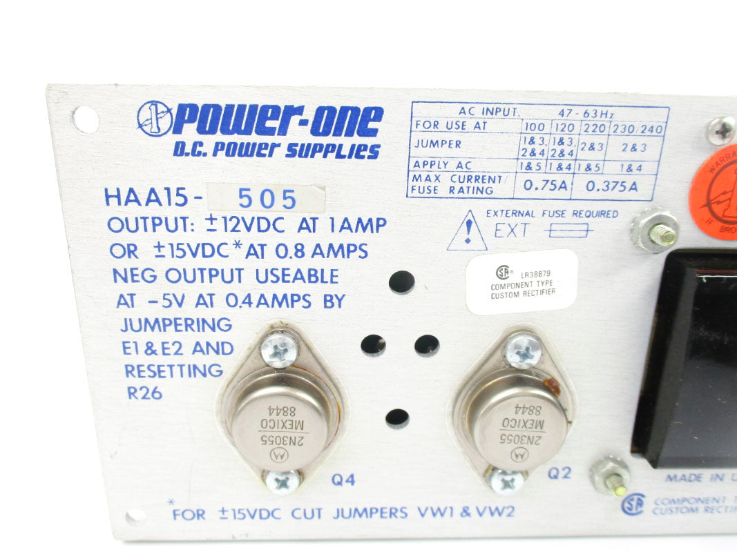 POWER-ONE HAA15-505 230/240VAC 0.375A NSNP