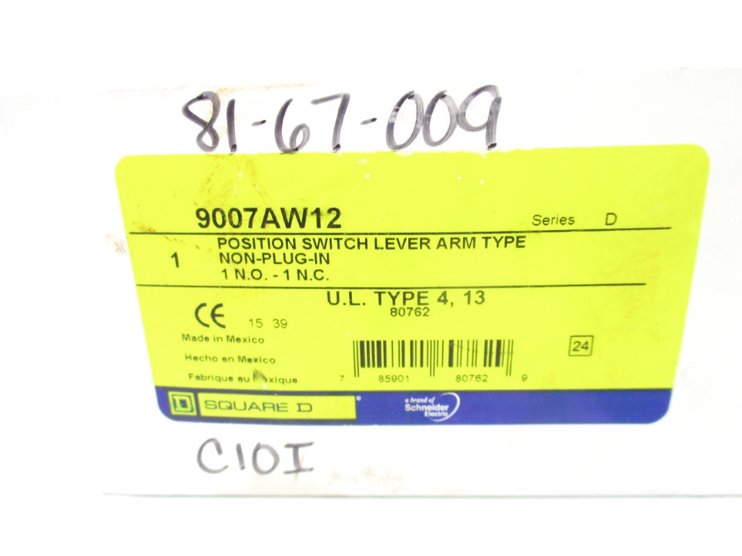 SQUARE D 9007AW12 SER. D 600V 8A NSMP