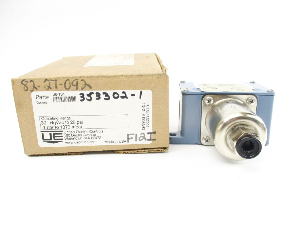 UNITED ELECTRIC J6-134 277VAC 15A 30"HGVAC-20PSI NSMP