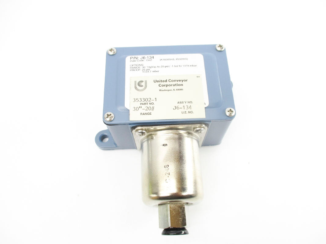 UNITED ELECTRIC J6-134 277VAC 15A 30"HGVAC-20PSI NSMP