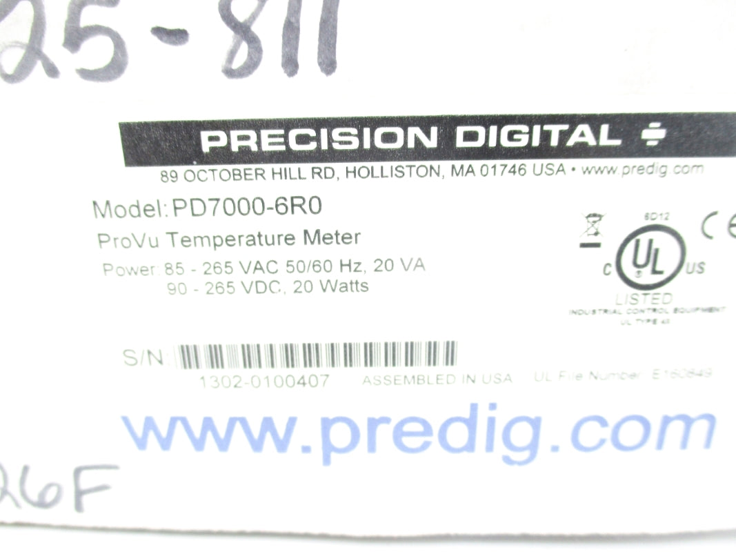PRECISION DIGITAL PD7000-6R0 85-265VAC NSMP