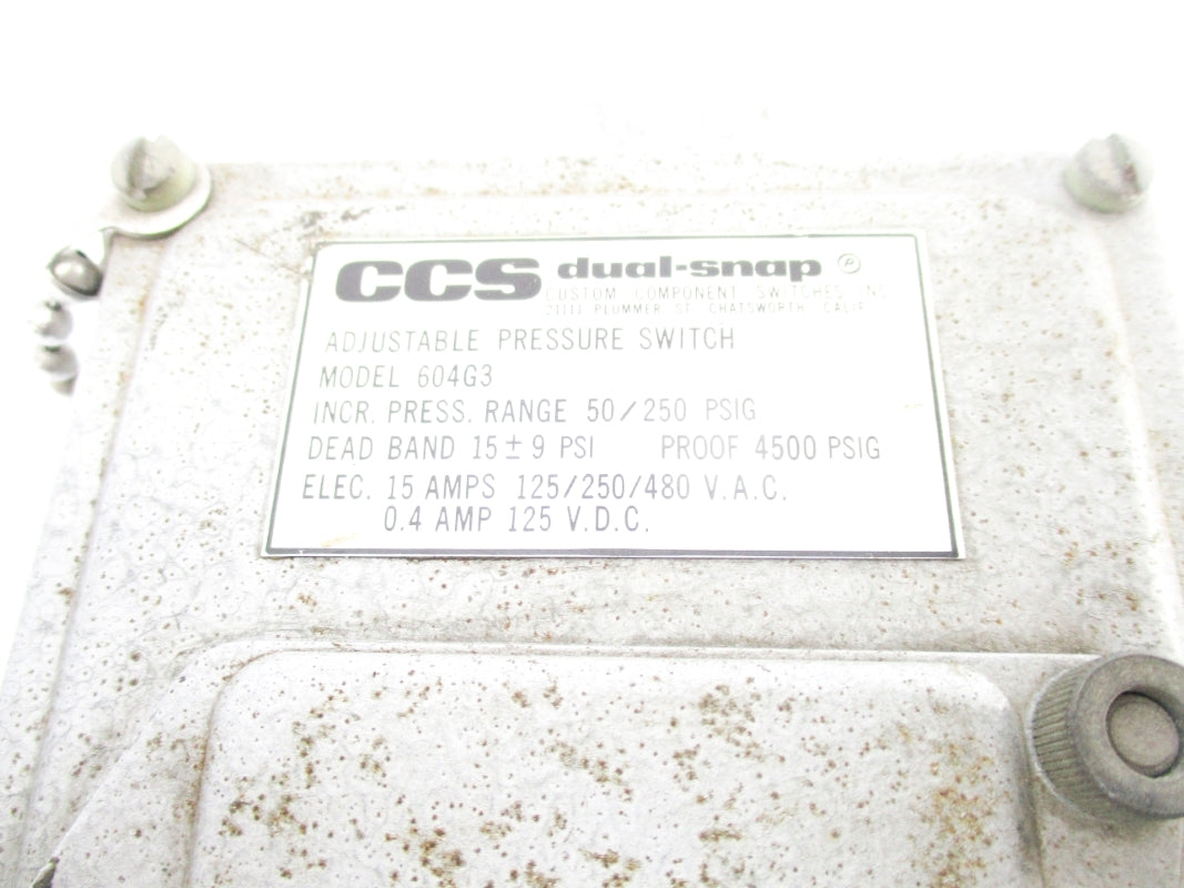 CCS 604G3 480VAC 15A 50-250PSI UNMP
