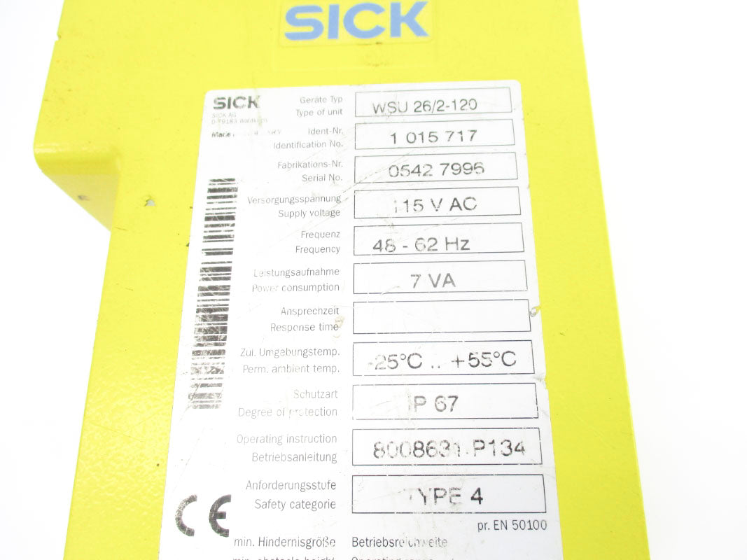 SICK WSU26/2-120 1015717 115VAC UNMP
