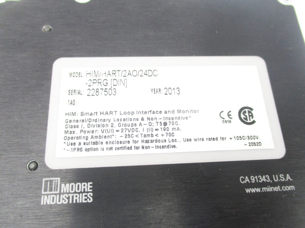 MOORE INDUSTRIES HIM/HART/2AO/24DC-2PRG-DIN 27VDC NSNP
