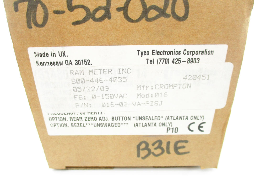 CROMPTON 016-02-VA-PZSJ 0-600VAC NSMP