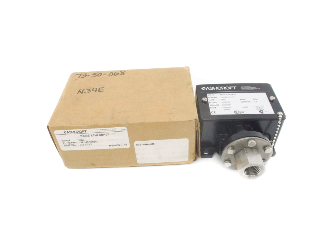 ASHCROFT B420SXCHFSNH07 250VAC 15A 15PSI NSMP