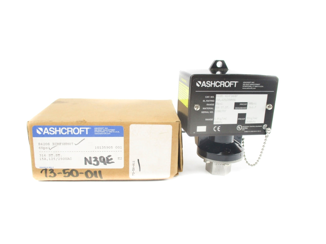 ASHCROFT B420SXCHFSNH07 250VAC 15A 60PSI NSMP