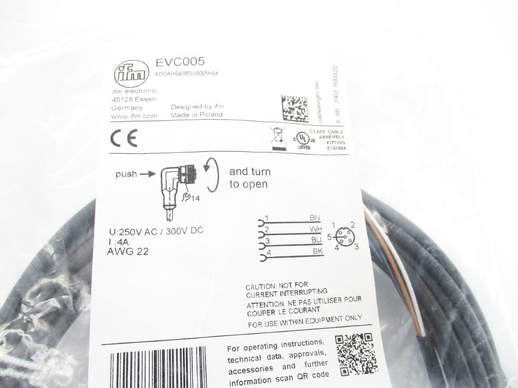 IFM EFECTOR EVC005 ADOAH040MSS0005H04 250VAC 4A NSMP
