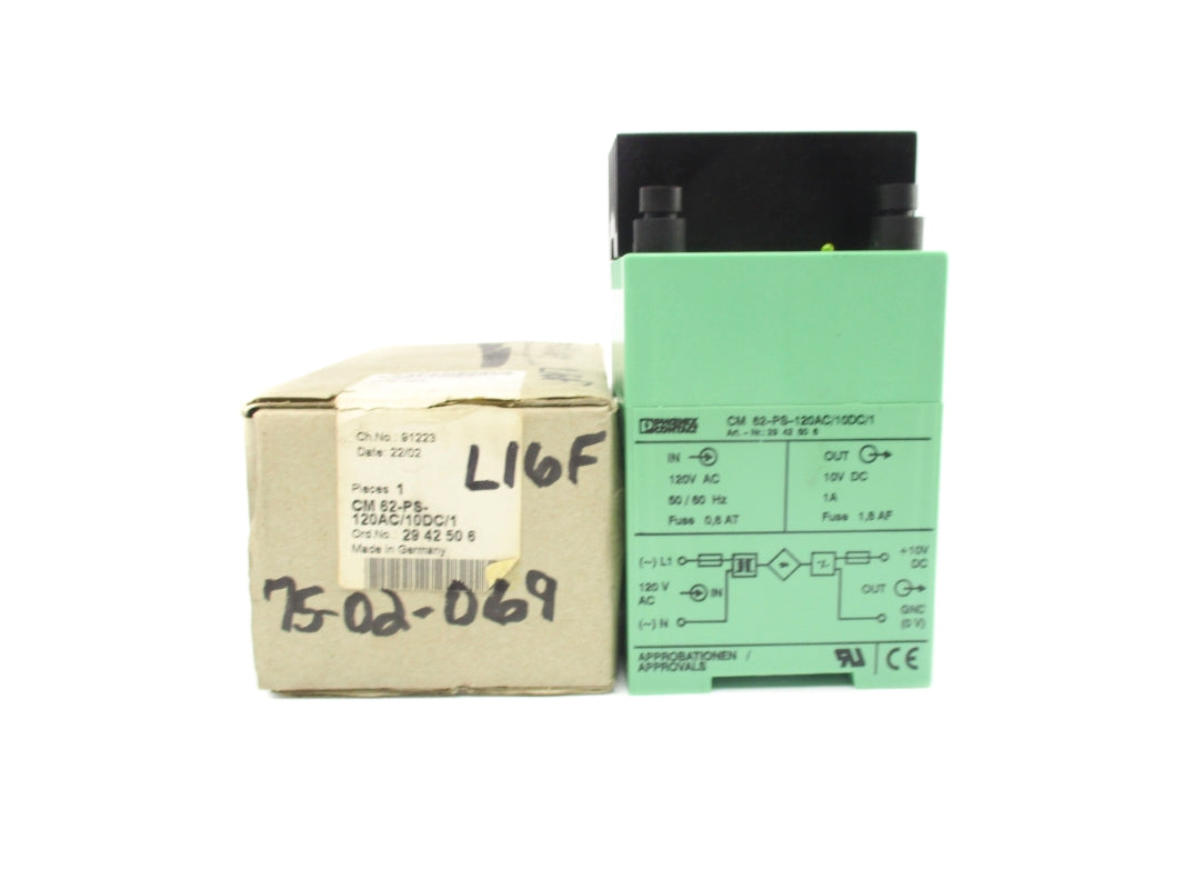 PHOENIX CONTACT CM62-PS-120AC/10DC/1 2942506 120VAC 1A NSMP