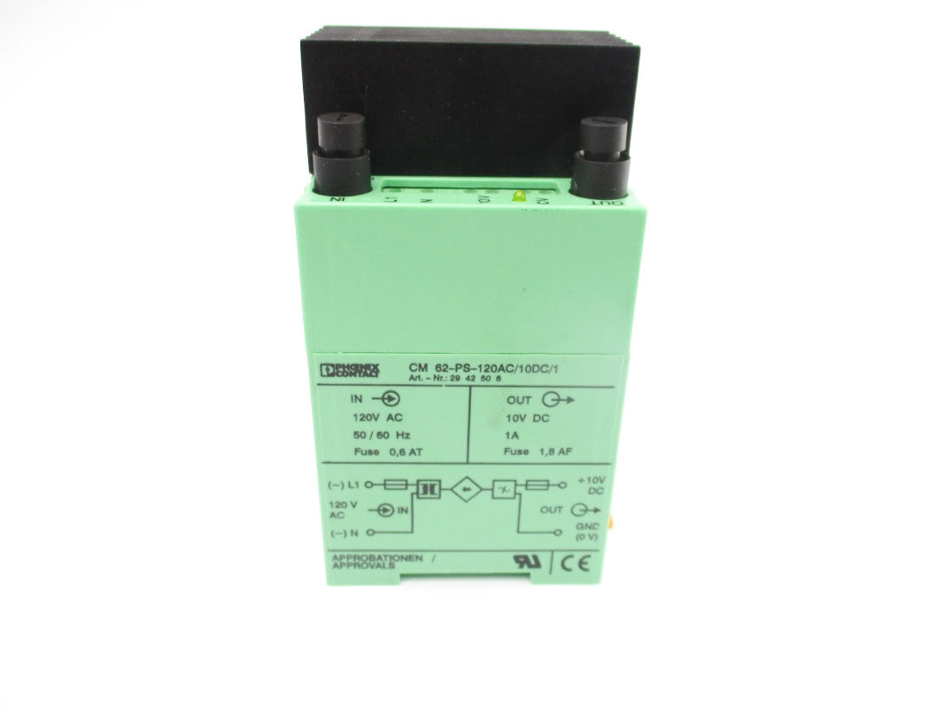 PHOENIX CONTACT CM62-PS-120AC/10DC/1 2942506 120VAC 1A NSMP