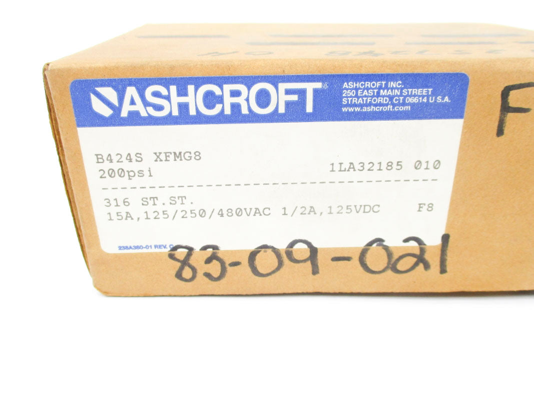 ASHCROFT B424SXFMGS 480VAC 15A 200PSI NSMP