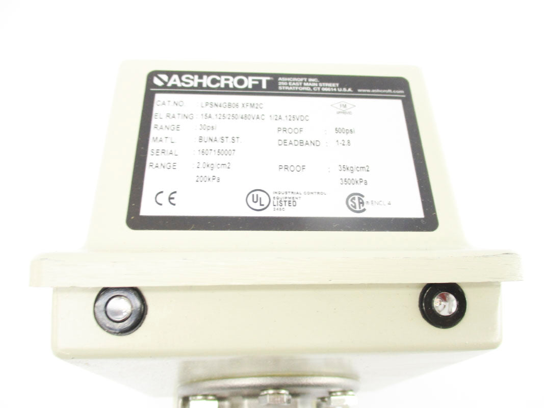 ASHCROFT LPSN4GB06XFM2C 480V 15A 30PSI NSNP