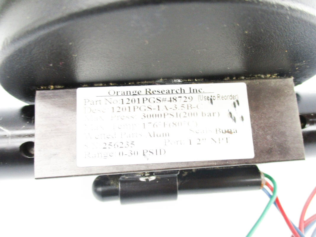 ORANGE RESEARCH 1201PGS-1A-3.5B-C 0-30PSI 176'F UNMP