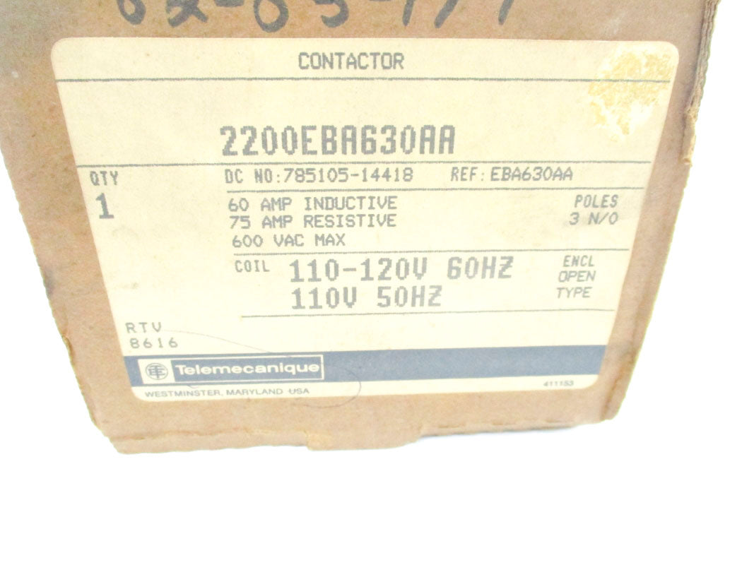TELEMECANIQUE 2200EBA630AA 110-120V 75A NSMP