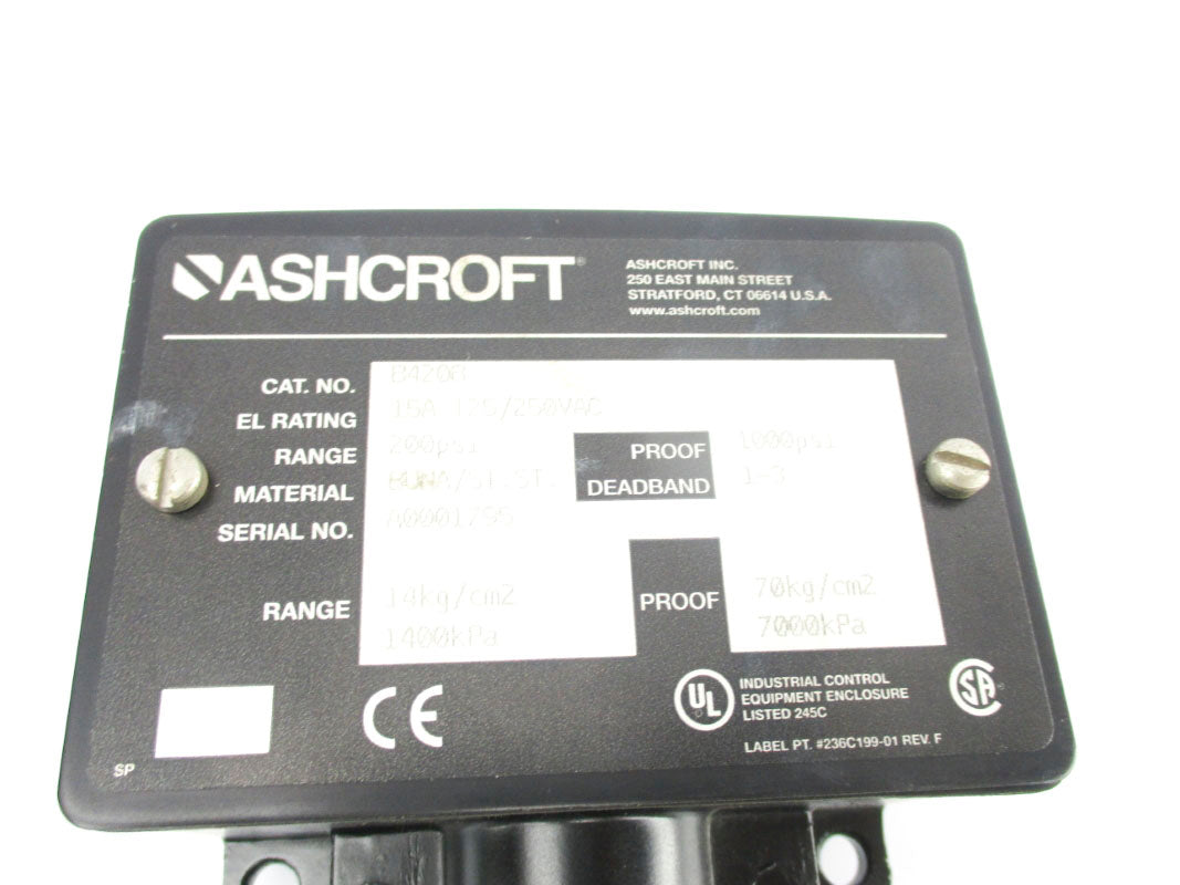 ASCHROFT B420B 250VAC 15A 200PSI NSNP