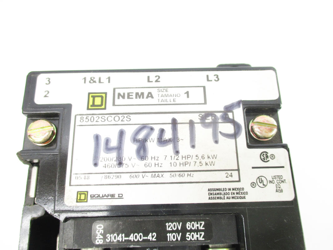 SQUARE D 8502SCO2S SER. A 110/120V (AS PICTURED1) NSNP