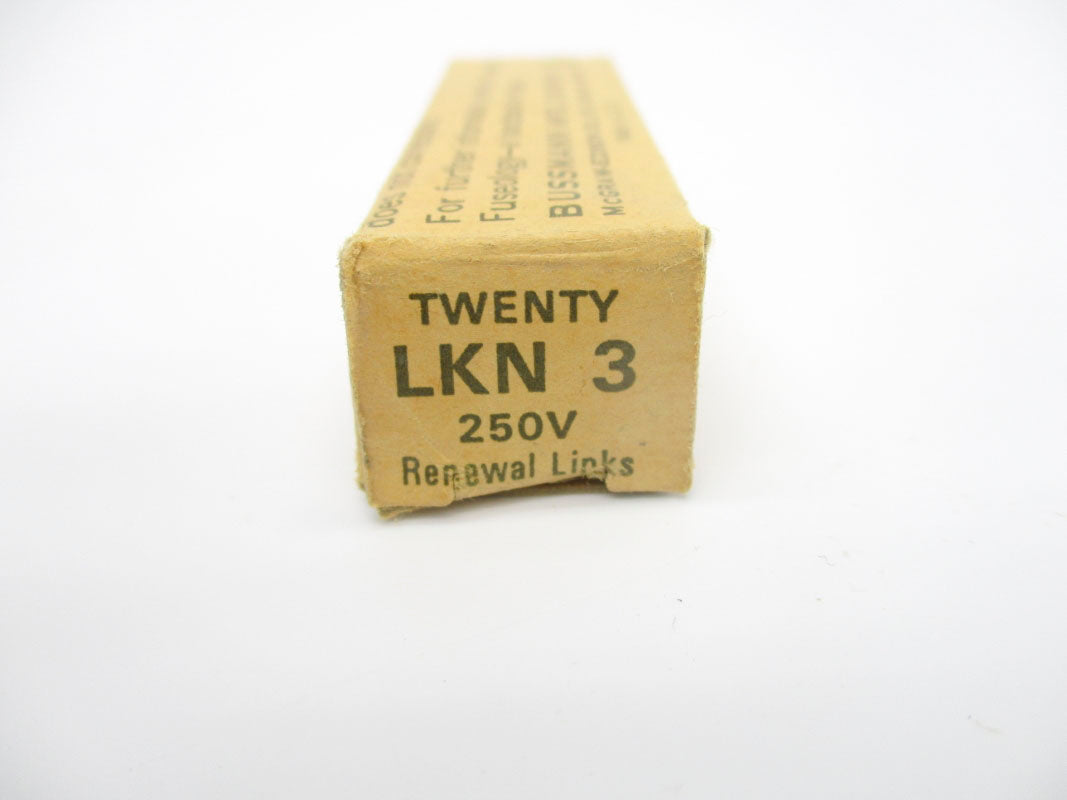 BUSSMANN LKN3 250V 3A (PKG OF 20) NSMP