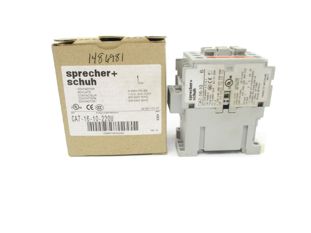 SPRECHER+SCHUH CA7-16-10-220W SER. B 240V 16A NSMP