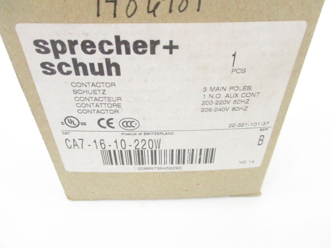 SPRECHER+SCHUH CA7-16-10-220W SER. B 240V 16A NSMP