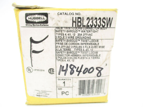 HUBBELL HBL2333SW 277VAC 20A NSMP