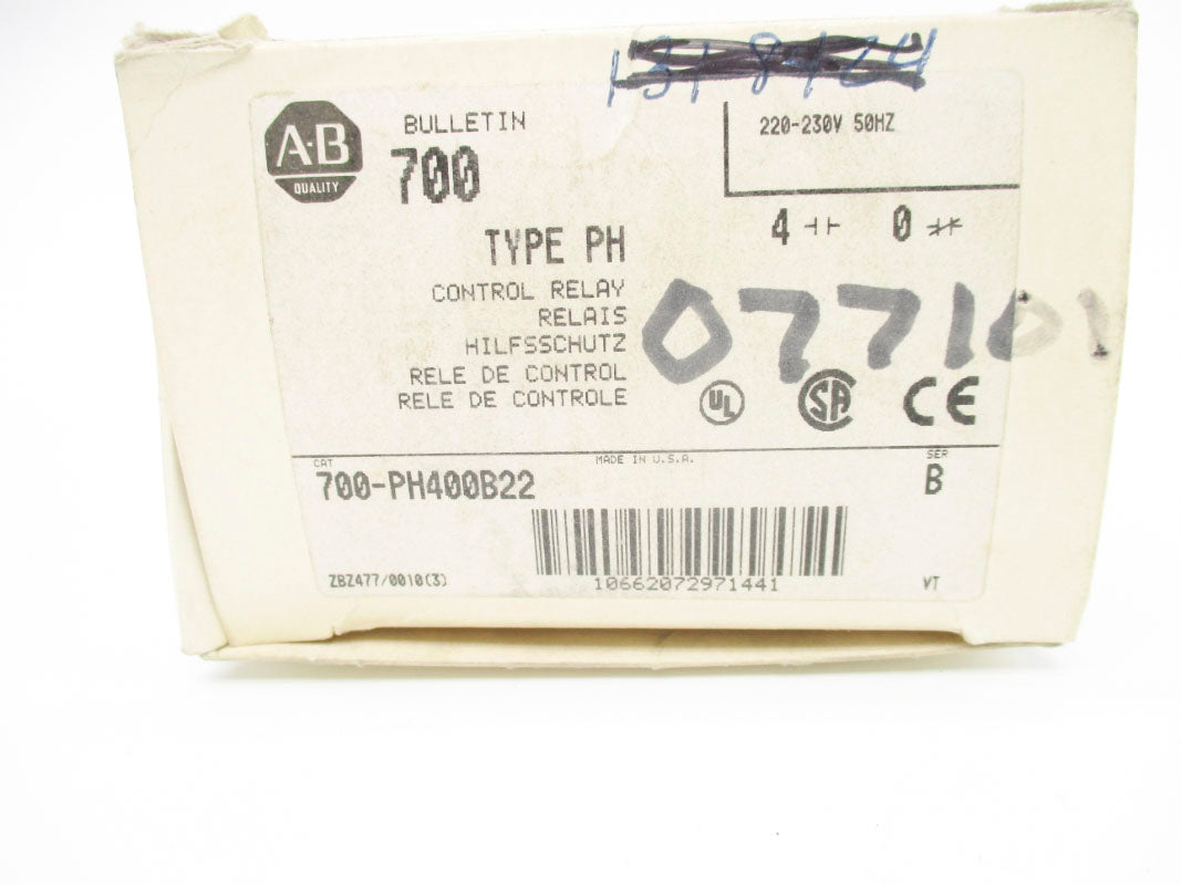 ALLEN BRADLEY 700-PH400B22 SER. B 230V 20A (WH) NSMP