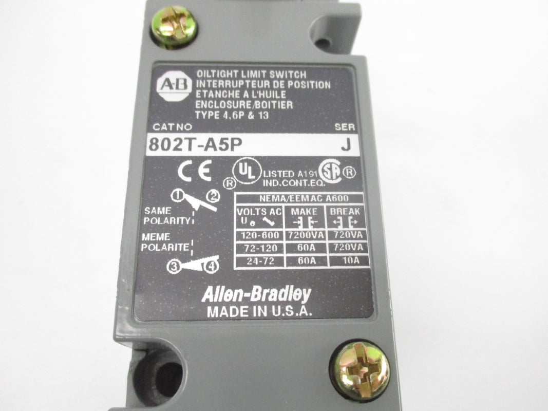 ALLEN BRADLEY 802T-A5P SER. J 600V 60A NSNP
