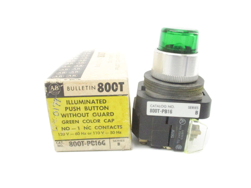 ALLEN BRADLEY 800T-PB16G SER. B 120V (BK/YL) NSMP