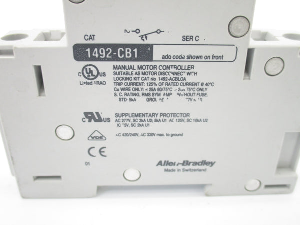 ALLEN BRADLEY 1492-CB1G040 SER. C 277V 4A UNMP