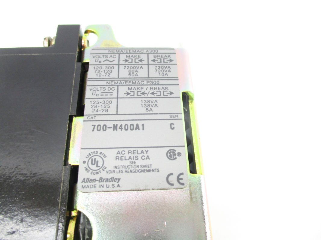 ALLEN BRADLEY 700-N400A1 SER. C 120V 60A UNMP