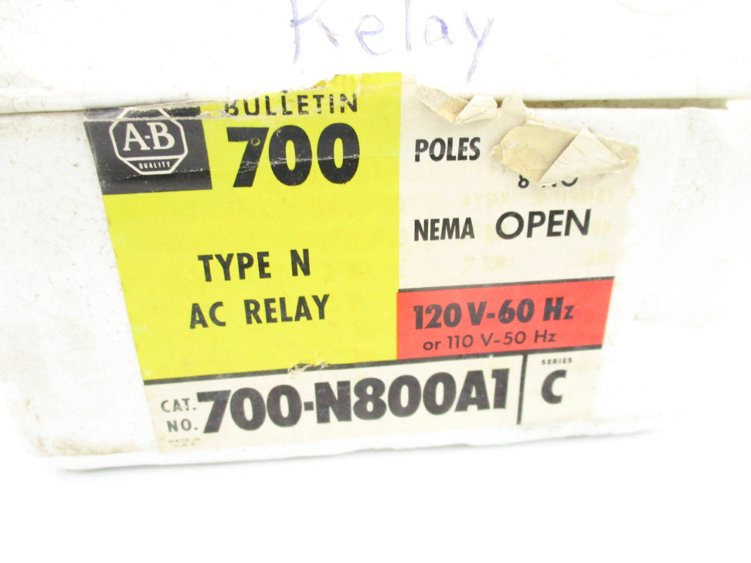 ALLEN BRADLEY 700-N800A1 SER. C 120V (WH/YL) NSMP