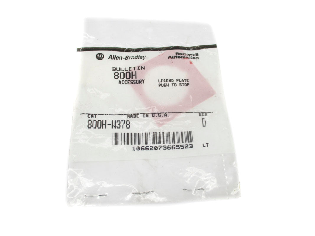 ALLEN BRADLEY 800H-W378 SER. D NSMP
