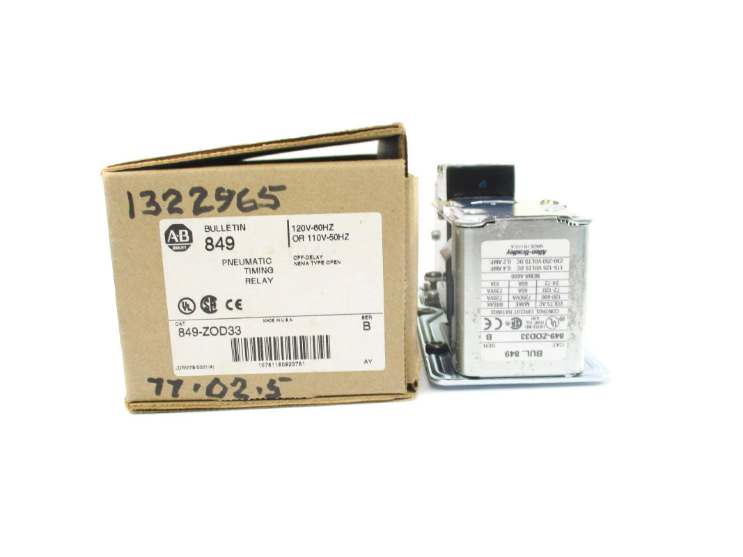 ALLEN BRADLEY 849-ZOD33 SER. B 120V 60A (BR/WH) NSMP
