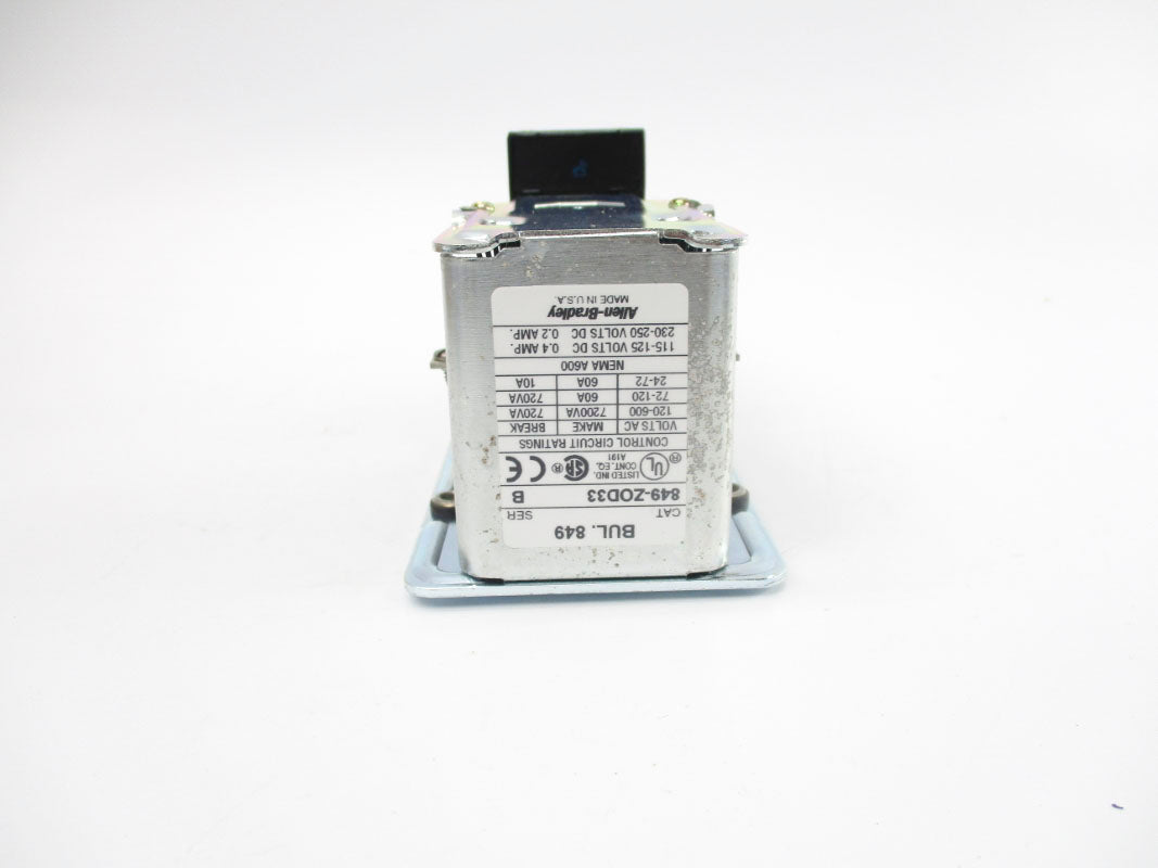 ALLEN BRADLEY 849-ZOD33 SER. B 120V 60A (BR/WH) NSMP