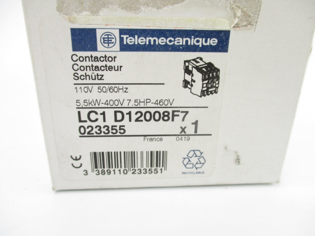 TELEMECANIQUE LC1D12008F7 023355 110V 25A NSMP