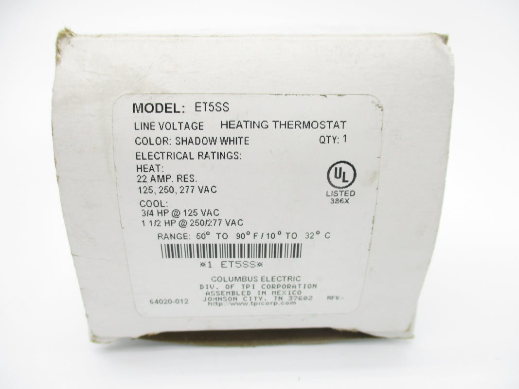 COLUMBUS ELECTRIC ET5SS 277VAC 22A 90'F NSMP