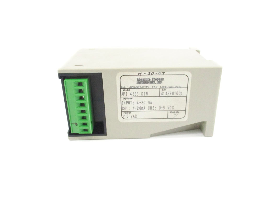 ABSOLUTE PROCESS INSTRUMENTS API4393DIN 115VAC UNMP