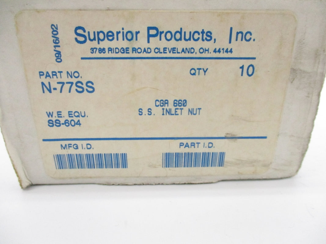 SUPERIOR PRODUCTS N-77SS (PKG OF 10) NSMP