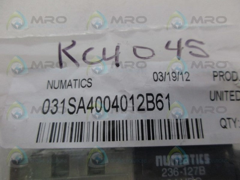 NUMATICS 031SA4004012B61 SOLENIOD VALVE *NEW IN FACTORY BAG*