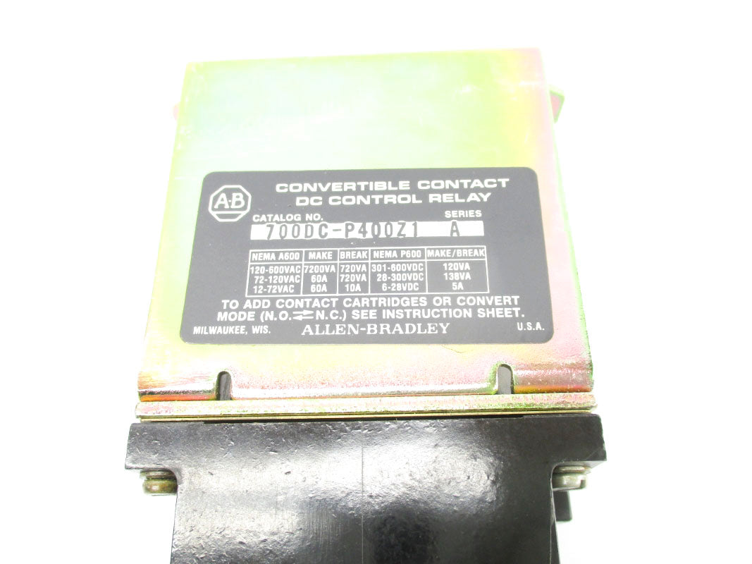 ALLEN BRADLEY 700DC-P400Z1 SER. A 115/125VDC 60A NSNP