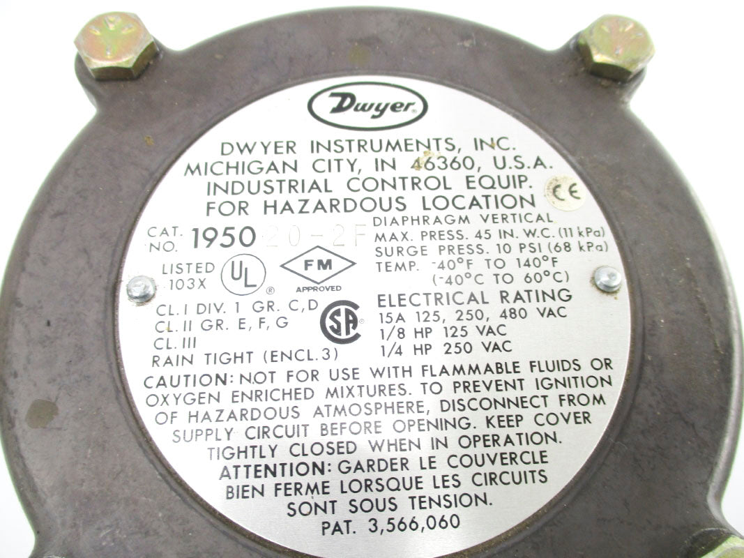 DWYER 195020-2F 480VAC 15A 45INWC NSNP